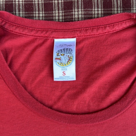 Woman’s Vintage Ed Hardy By Christian Audigier Red Devil Mermaid Shirt - Picture 3 of 6